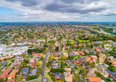 Aerial view of an Australian suburb