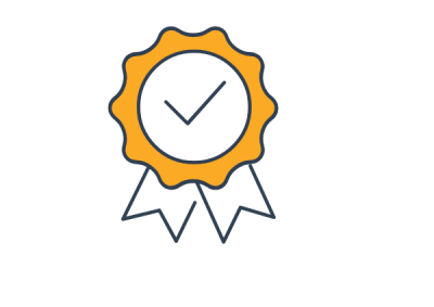 This icon shows a ribbon badge used to show that a task has been completed correctly
