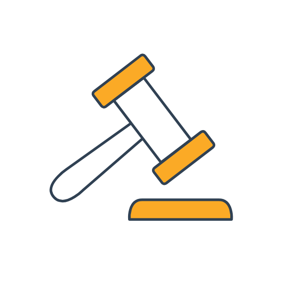 A gavel that is used in court by a judge on an angle like it is going to be hit on the table